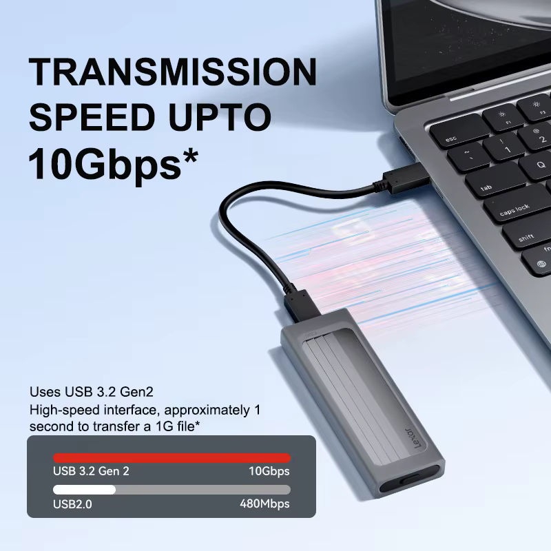 Lexar M.2 SSD boîtier 10Gbps USB 3.2 Gen2 M.2 NVMe SATA SSD