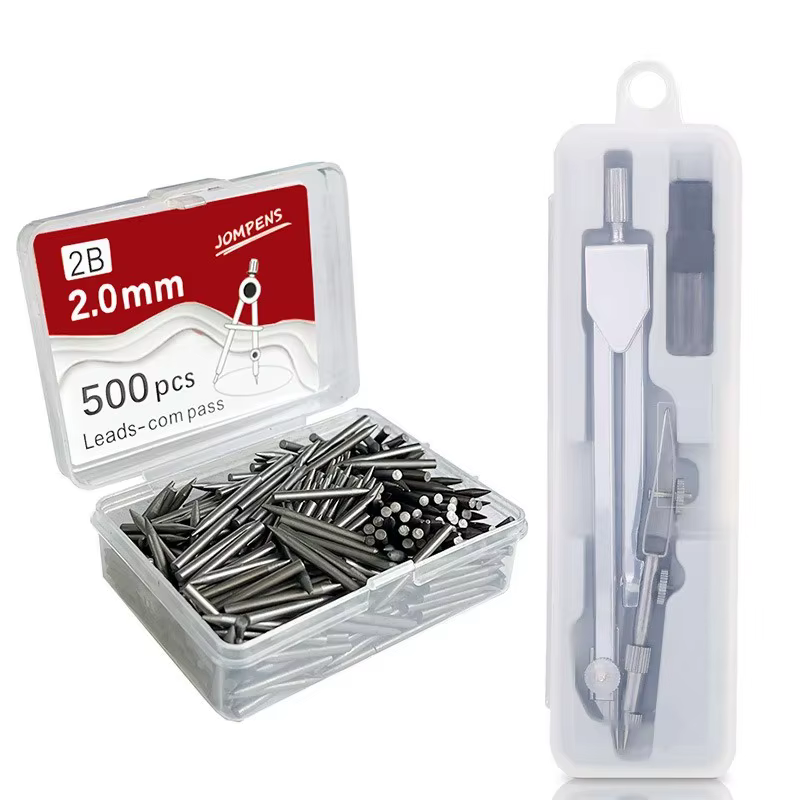 Ensemble de boussole en métal, boussole de dessin avec recharge de remplacement pour étudiants, outils de dessin d'examen, papeterie Compasso Geometry Compas