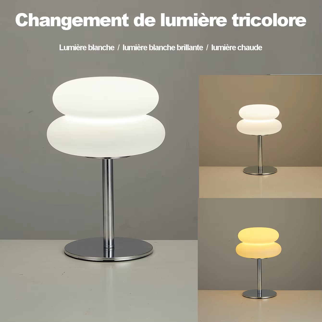 Bauhaus lampe de table abat-jour en plastique chambre chevet salon lampe champignon nordique 9 niveaux de luminosité gradation lumière ambiante