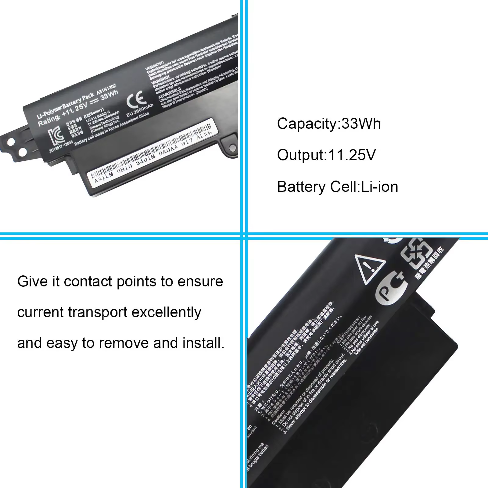 Batterie d'ordinateur portable pour Asus Vivobook X200CA X200M X200MA F200CA 11.6 "Série ordinateur
