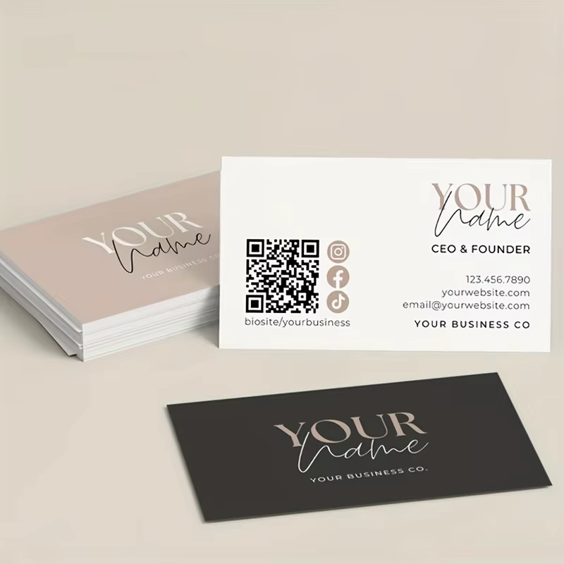Carte de visite personnalisée, ensemble de cartes de visite personnalisées - Bureaux de travail et cartes de remerciement personnalisables, surface mate imperméable