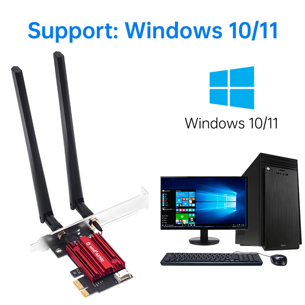 Adaptateur WiFi 6 AX900 PCIE WiFi BT5.4 802.11AX