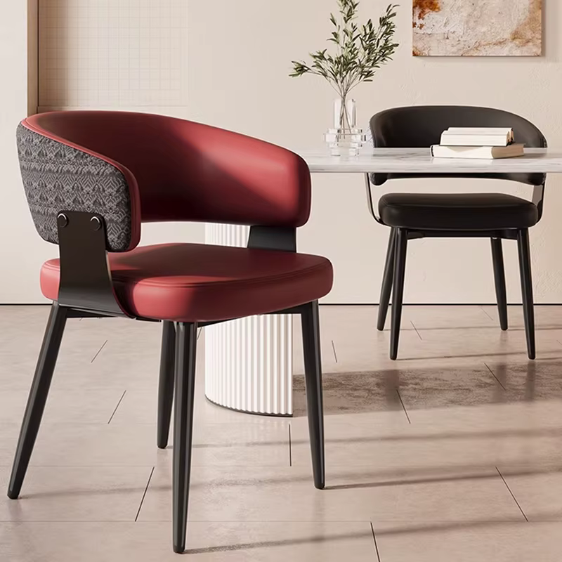 Chaises de salle à manger minimalistes contemporaines italiennes, tabouret de luxe moderne en velours avec pieds en bois pour salle à manger