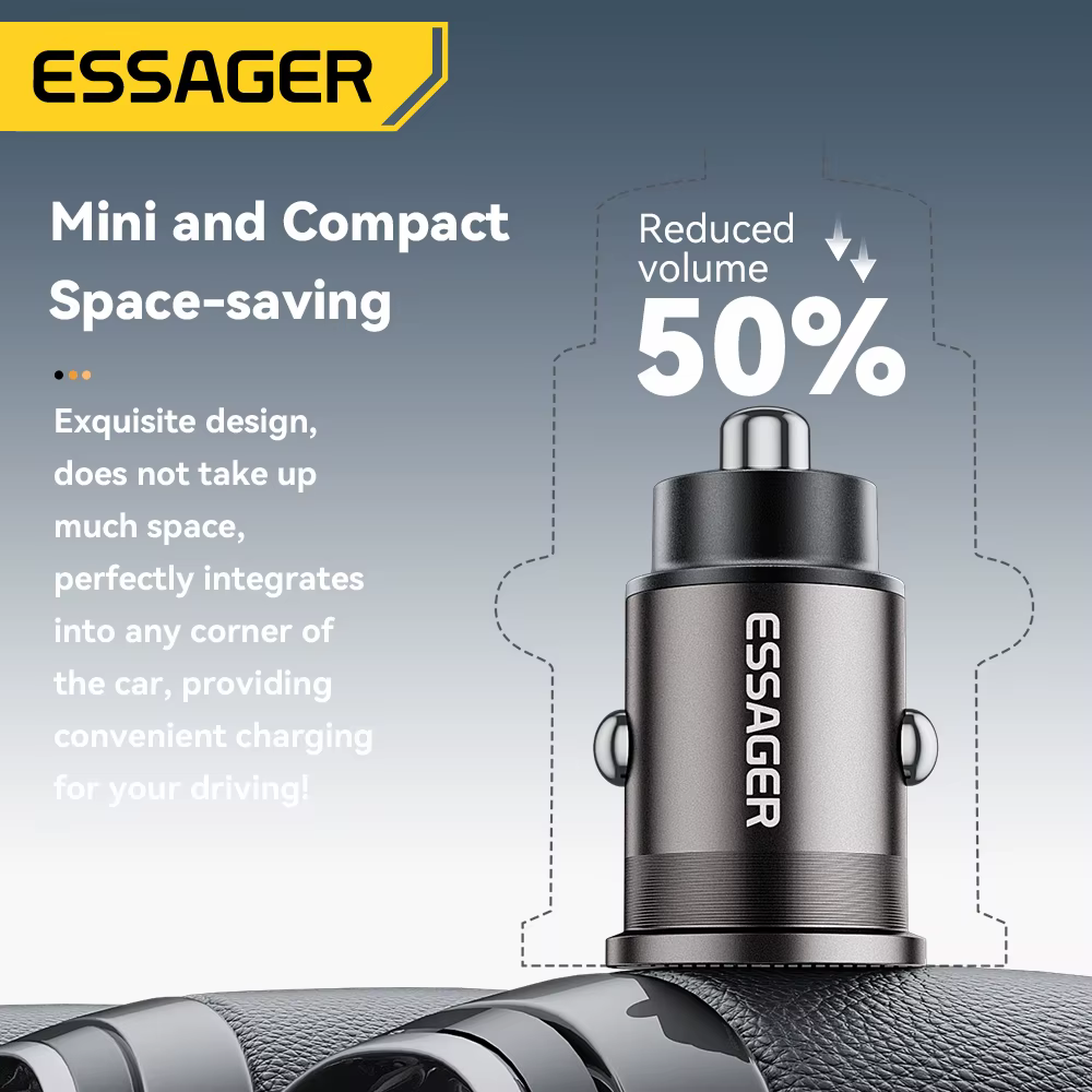 Essager 45W chargeur de voiture charge rapide double Port PD QC3.0 type-c