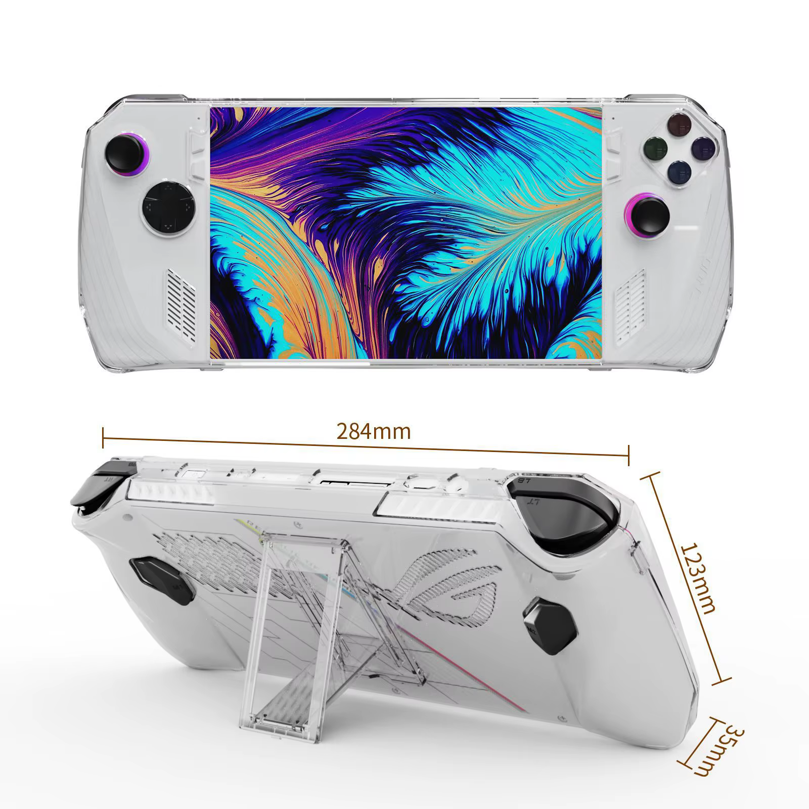 Pour ASUS Rog Ally étui transparent avec support support PC couverture de protection complète coque antichoc pour ROG ALLY accessoires