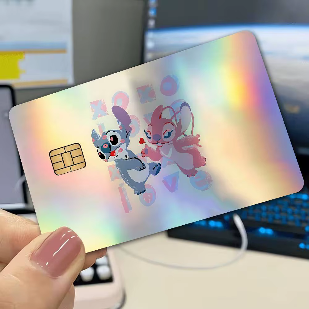 Autocollants pour cartes bancaires S-Stitchs Laser Sparkle, accessoires universels de décoration artisanale DIY