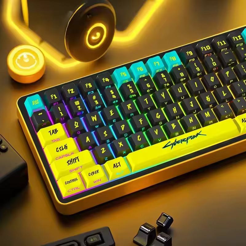 Cyberpunk 129 touches Keycap cerise profil côté gravé translucide Keycaps Pbt personnalisé adapté Wooting Key Caps cadeau