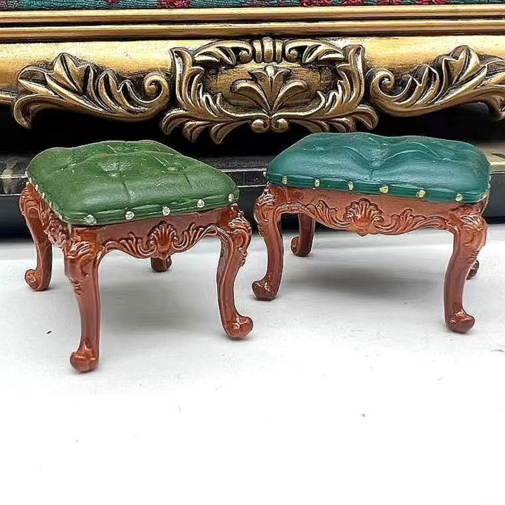 Chaises de maison de poupée de Style Vintage, échelle 1/12, Mini meubles miniatures rétro, chaise de salle à manger de luxe européenne, Micro paysage