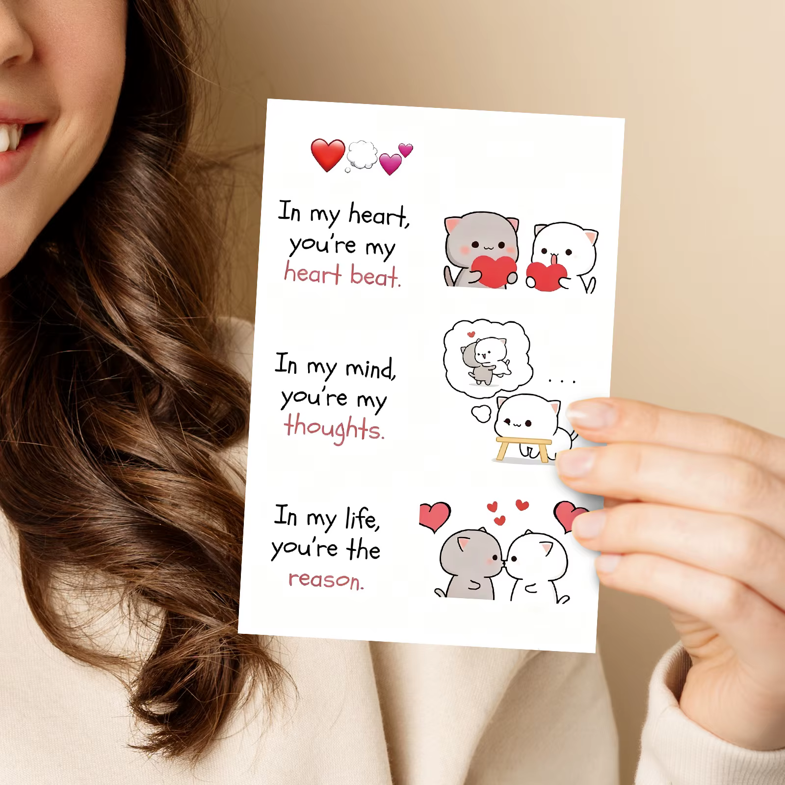 Carte de vœux romantique pour un couple, cadeau d'anniversaire, confession d'amour, pour une personne importante, beauté romantique, carte d'amour