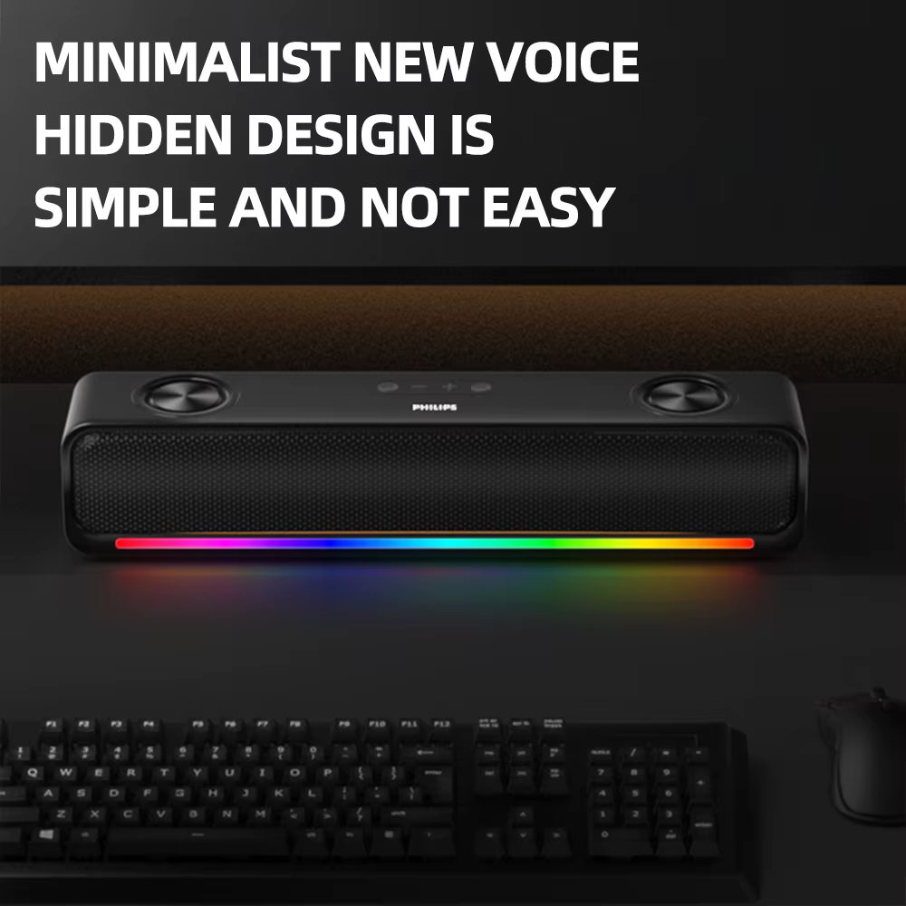 Philips SPA6209 haut-parleur multimédia de bureau sans fil 5.3 Double klaxon RGB barre de son de musique de jeu pour