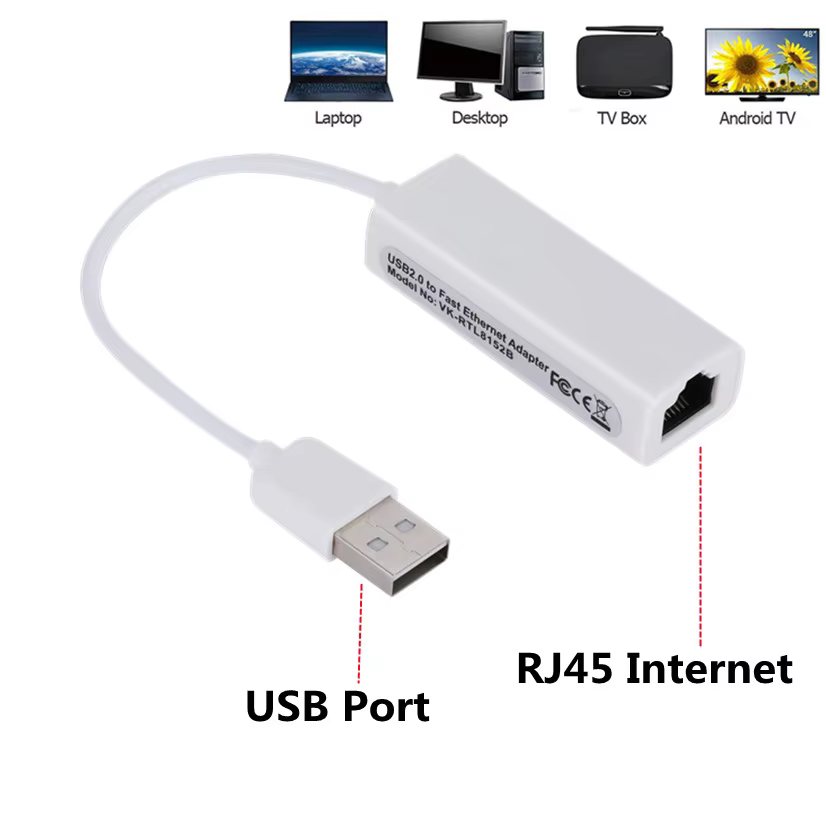 Carte réseau Portable USB 2.0 vers RJ45
