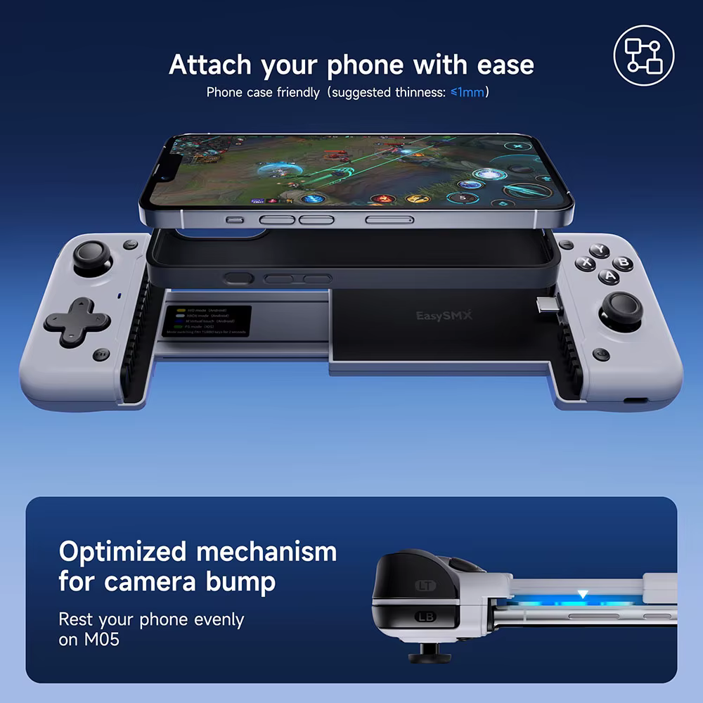 Manette de jeu mobile EasySMX M05 Type C compatible avec les téléphones Android