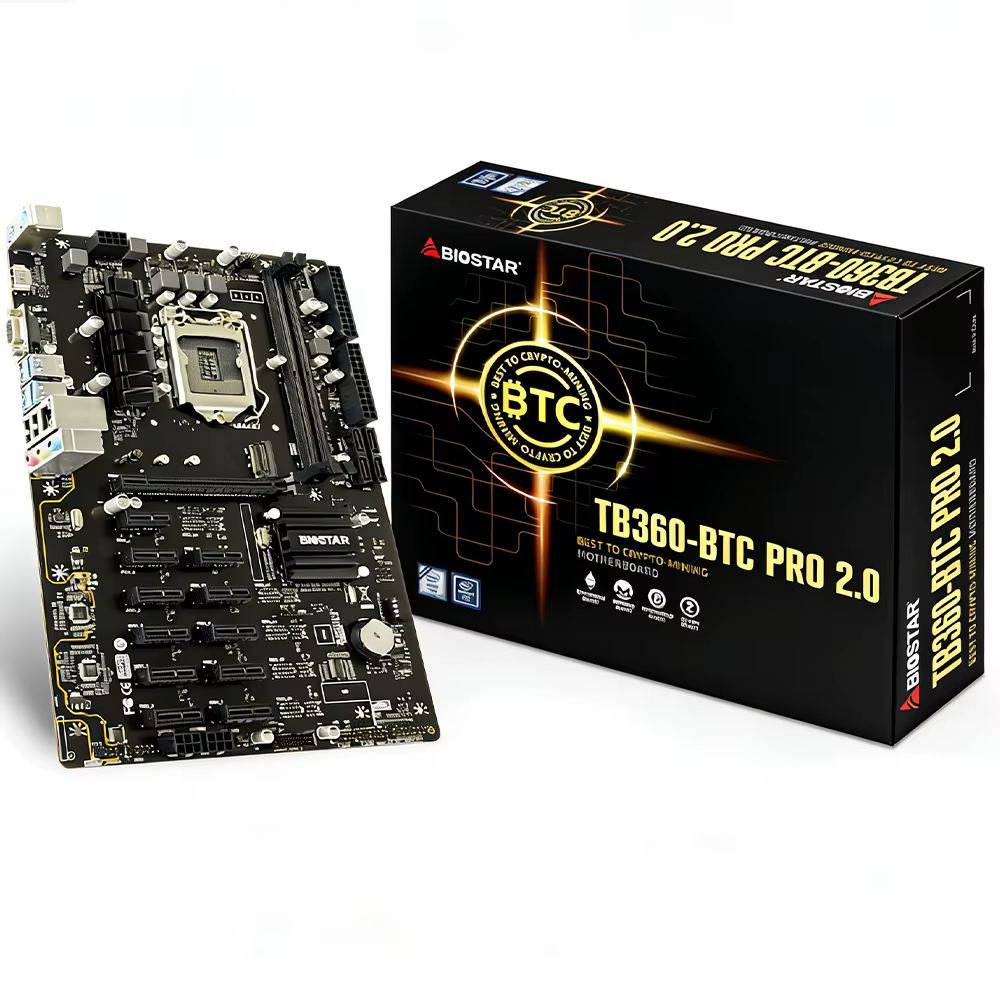 Carte mère B360 LGA 1151 BIOSTAR TB360-BTC PRO 2.0 CPU pour processeurs de 8e et 9e génération i9-9900K i7-9700K i7-8700K i5-9600K i3-8350K M.2 ATX