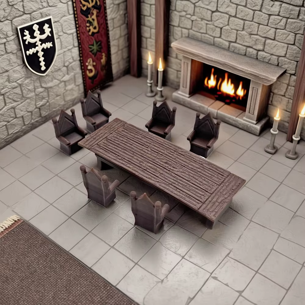 Ensemble de chaises et bancs pour table de D&D et ensemble de chaises de salle à manger Scatter Terrain Tabletop