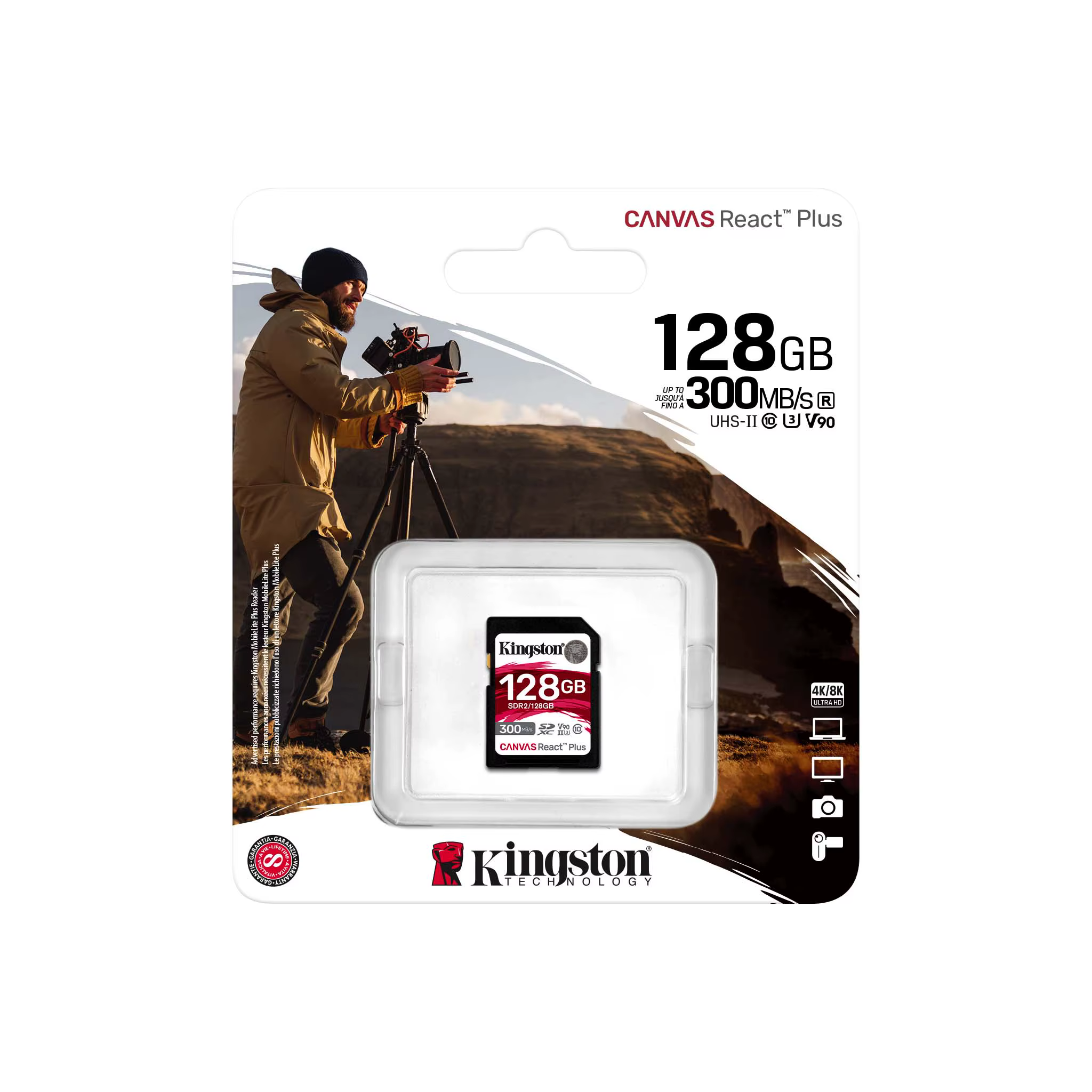 Kingston carte SD V10 V30 V60 V90 classe 10 U1 U3 UHS-I UHS-II 64GB 128GB 256GB 512GB 1TB SDHC SDXC