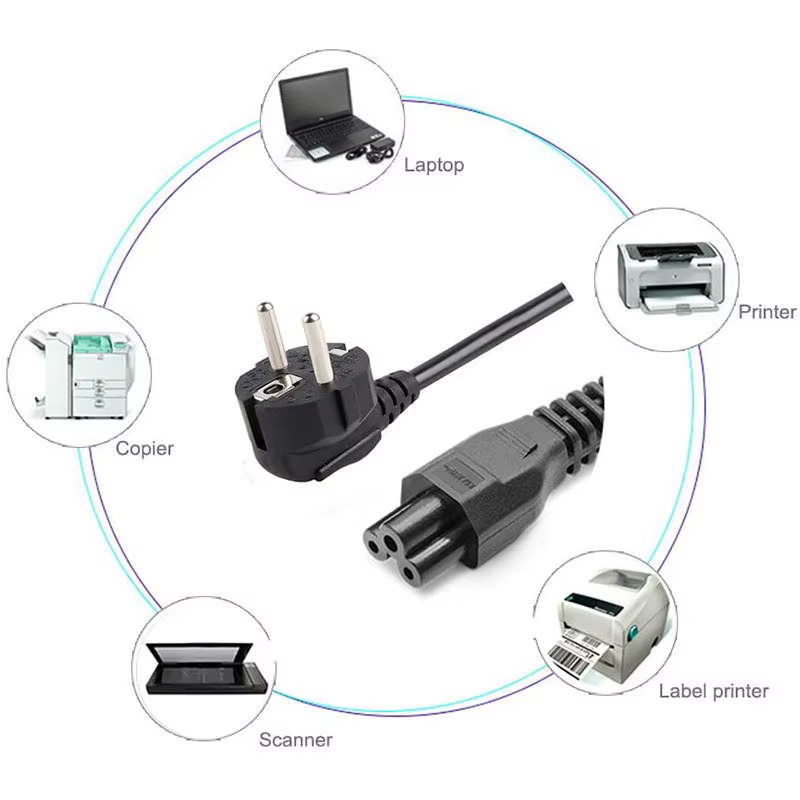 1.5M EU US universel ordinateur portable 3 broches chargeur prise adaptateur secteur câble pour HP Dell Toshiba Sony