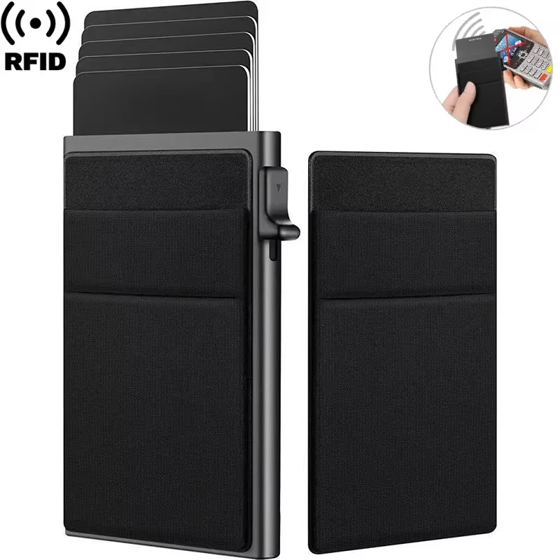 Rfid porte-carte de crédit hommes mince mince Mini portefeuilles minimalistes de luxe en métal banque ID étui portefeuille pour hommes Carteras
