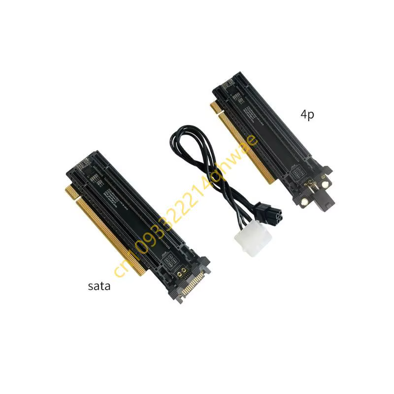 PCIe4.0 x16 1 à 2 Carte d'extension PCIe-bifurcation x16 à x8x8 / 4P alimentation Gen4 Split Card Splitter