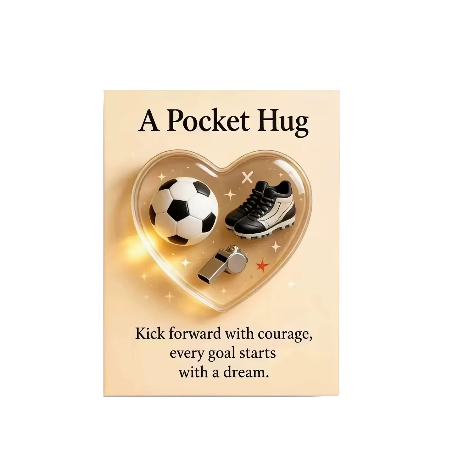 Carte de vœux de football en forme de cœur, carte de réconfort, cadeau d'encouragement pour les amateurs de football