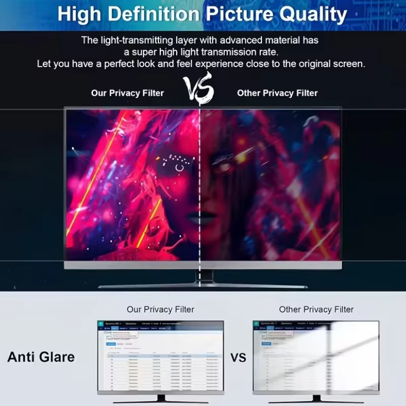 Écran de confidentialité pour moniteur d'ordinateur de 24 pouces – Filtre anti-lumière bleue amovible