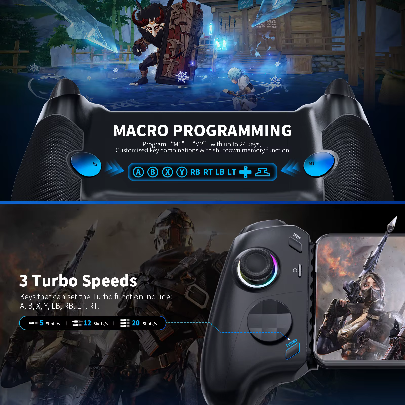 Contrôleur de jeu mobile AceGamer type-c pour iPhone série 15/Android