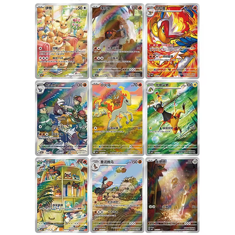 Cartes Pokémon Gempack Originales Vol.5 Vol.4 Vol.3 Vol.2 Vol.1, Sac de Collection PTCG, Boîte Gemme, Deck, Cartes Sprigatito Eevee Pikachu Gengar