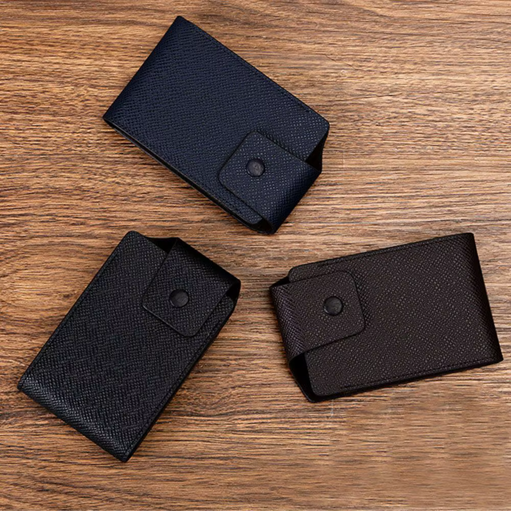 Porte-cartes en cuir à fentes multiples, porte-cartes de crédit, portefeuille de poche, clip multifonctionnel, portable, unisexe, carte d'identité professionnelle, évaluation