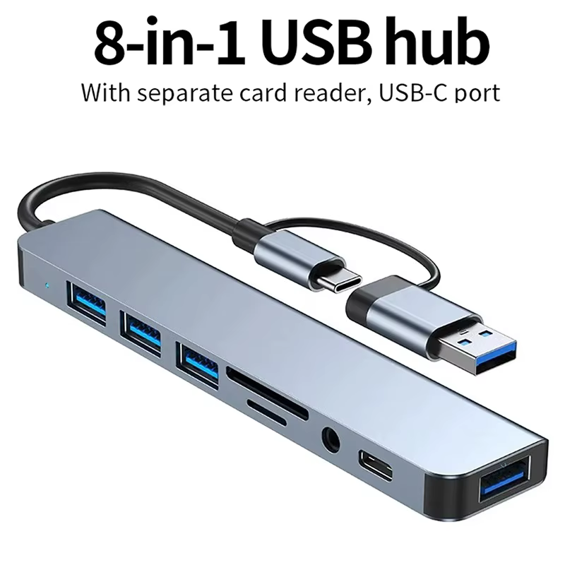 Hub USB Type C 8 en 1, Station d'accueil