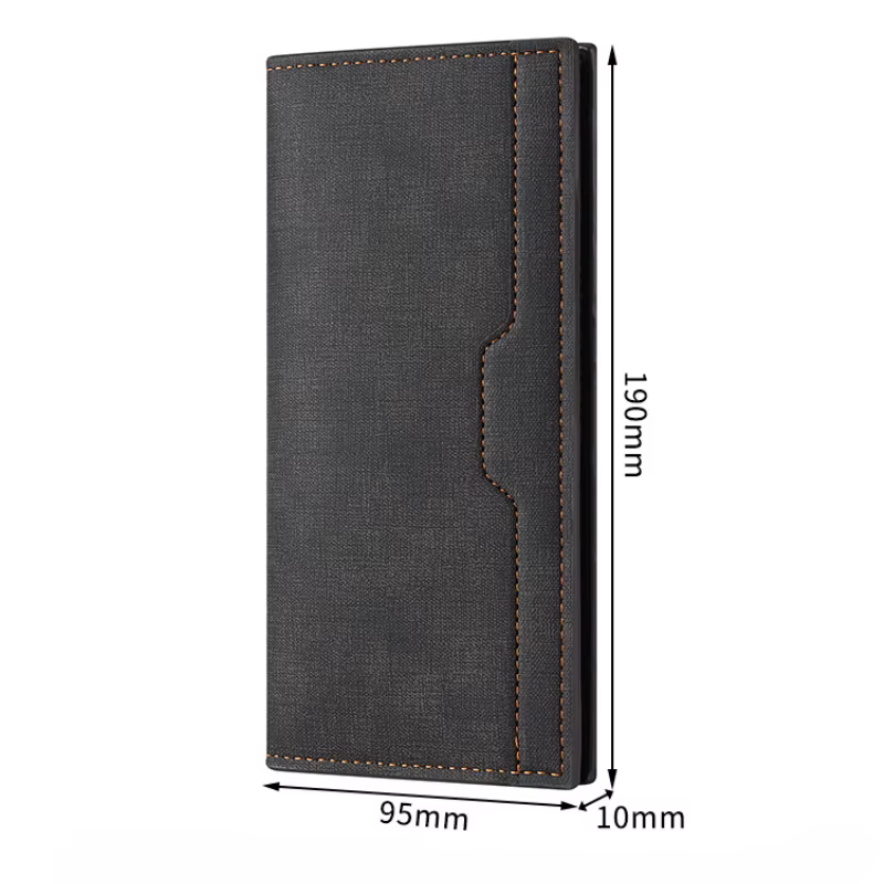 Portefeuille Homme Luxe Designer, Long et Fin, Simple, Multi-emplacements pour Cartes, Porte-monnaie, Pochette de Poche