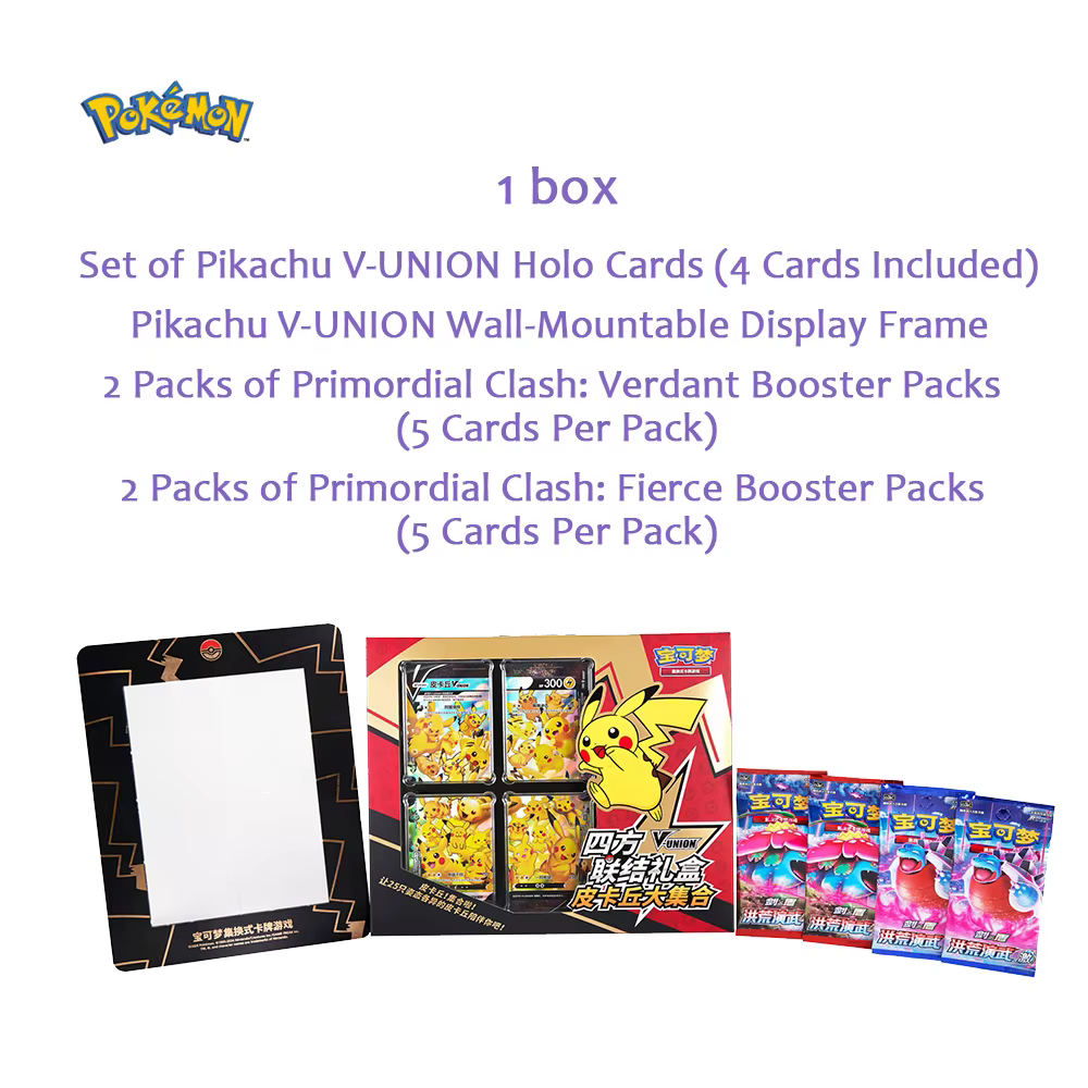 Carte Pokemon TCG originale, couplage de quatuor, coffret cadeau V-Union, Pikachu Mew-Two, cartes à collectionner 100% authentiques