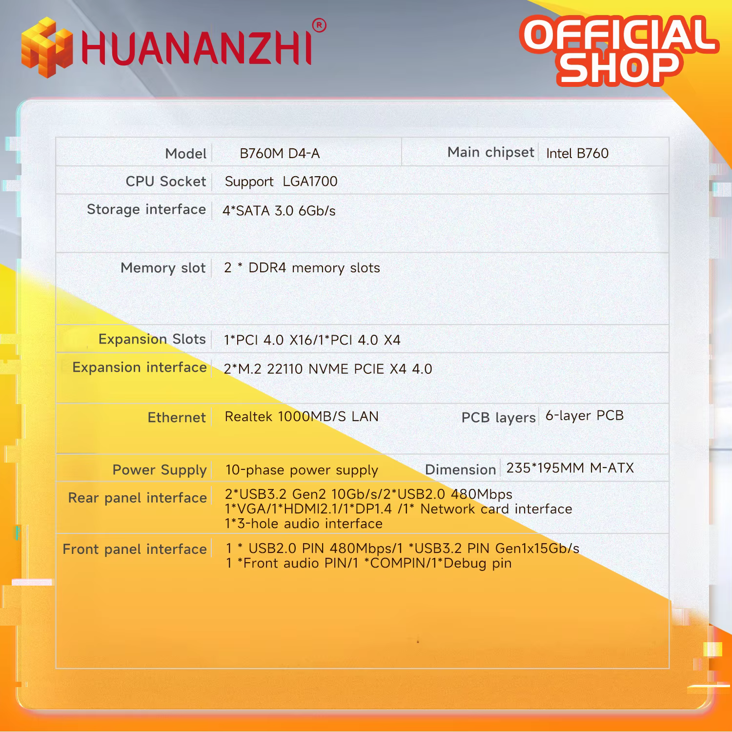 HUANANZBottles B760M D4-A M-ATX DDR4 Carte Mère Support 12 13 Isabel B760 Intel LGA 1700 CPU 12100F 12400F 12490F 12600F/12700F 13600F