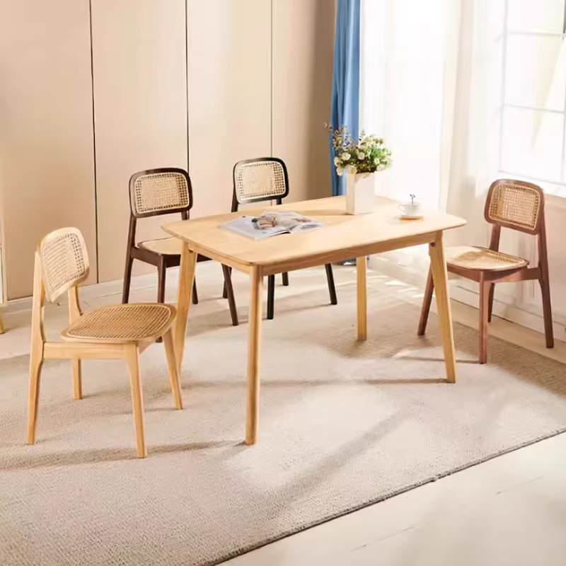 Ensemble de 2 Chaises de salle à manger classiques en rotin rustique, Chaises de salle à manger minimalistes, ergonomiques de qualité supérieure, meubles de maison