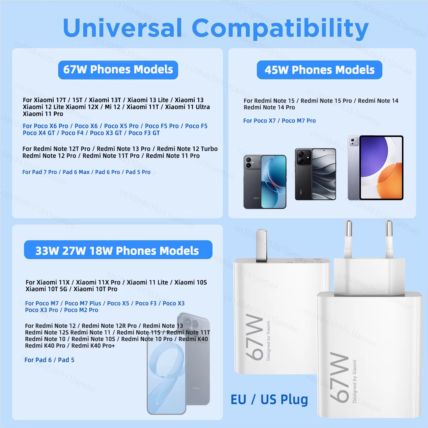 Chargeur Xiaomi 67W d'origine