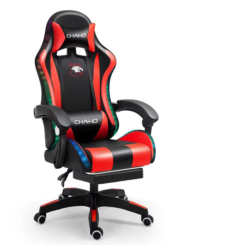 Chaise d'ordinateur de gaming en cuir PU vert
