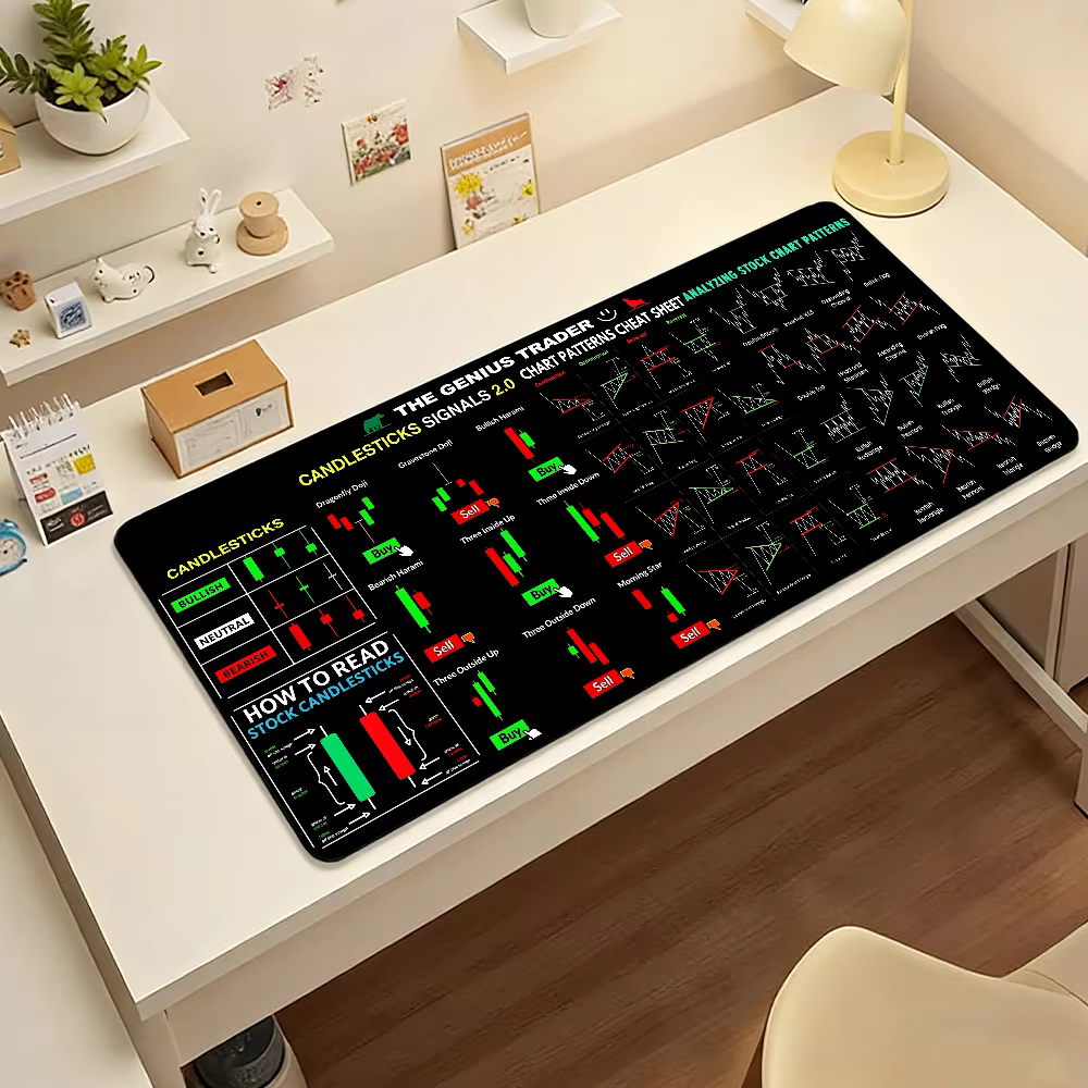 Tapis de souris avec graphique des cours des crypto-monnaies BTC