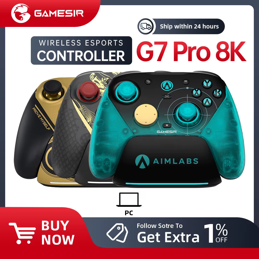 Manette sans fil pour PC GameSir G7 Pro 8K Series Aimlabs /Royal /Nioh 3/Champion Edition