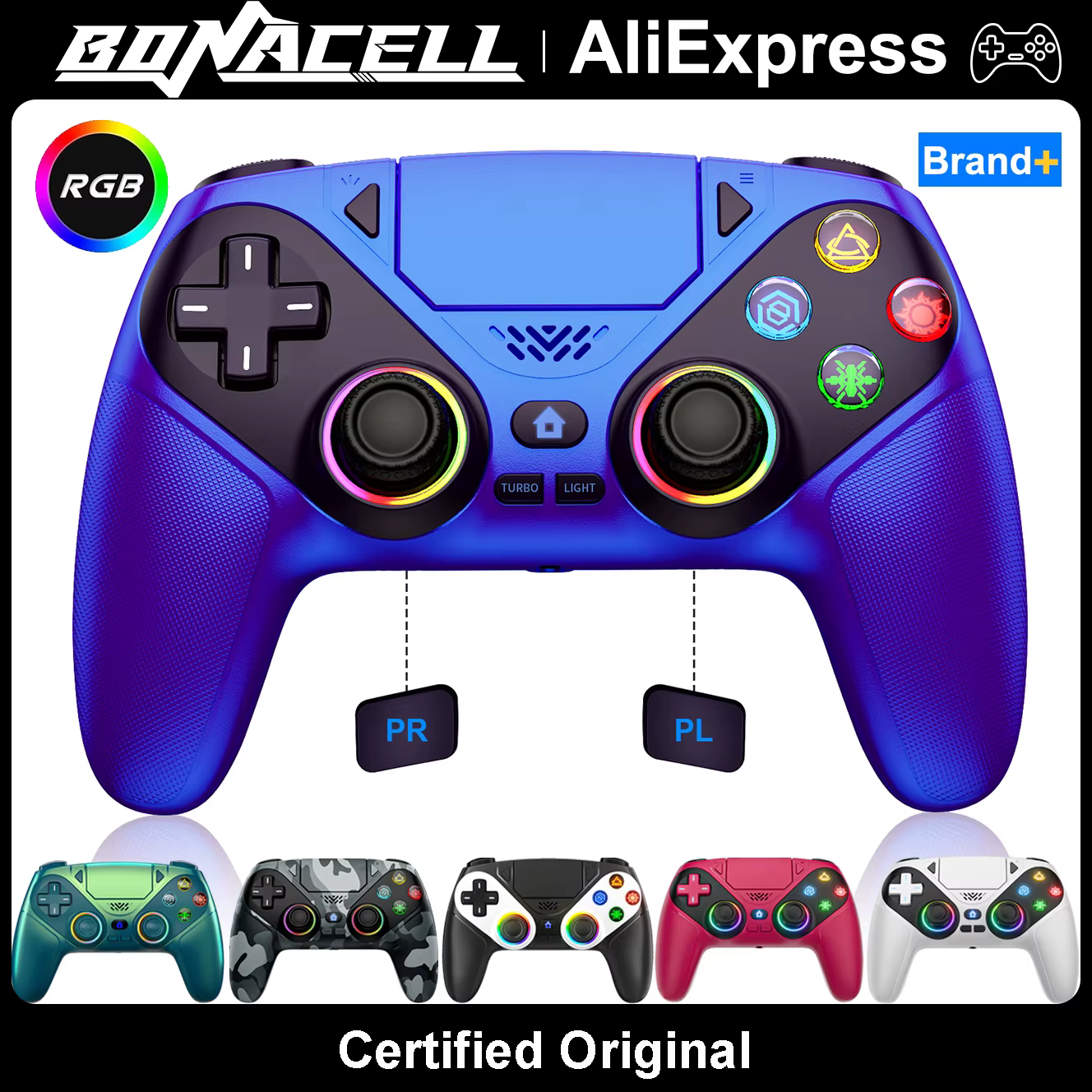 Manette sans fil pour Playstation 5/PS5/PS5 Pro/Slim/PC