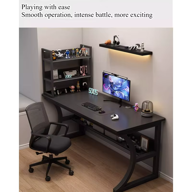 Table de jeu, table d'ordinateur de bureau pour la maison avec étagères