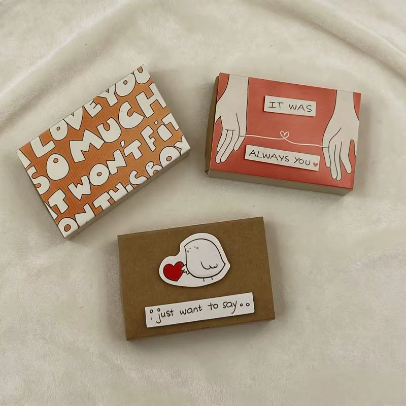 1 pièce, boîte à messages romantique « Je t'aime », cadeau fait main, carte pour la Saint-Valentin, anniversaire, mariage, surprise pour elle/lui ​