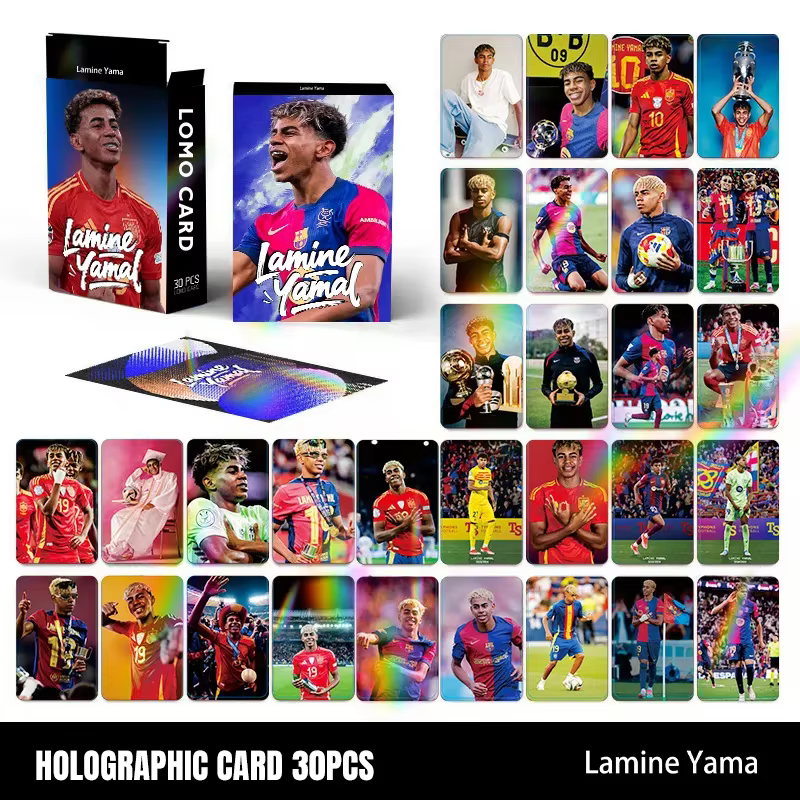 Cartes LOMO holographiques laser flash, 30 pièces en boîte, cartes décoratives miniatures HD double face, cartes cadeaux