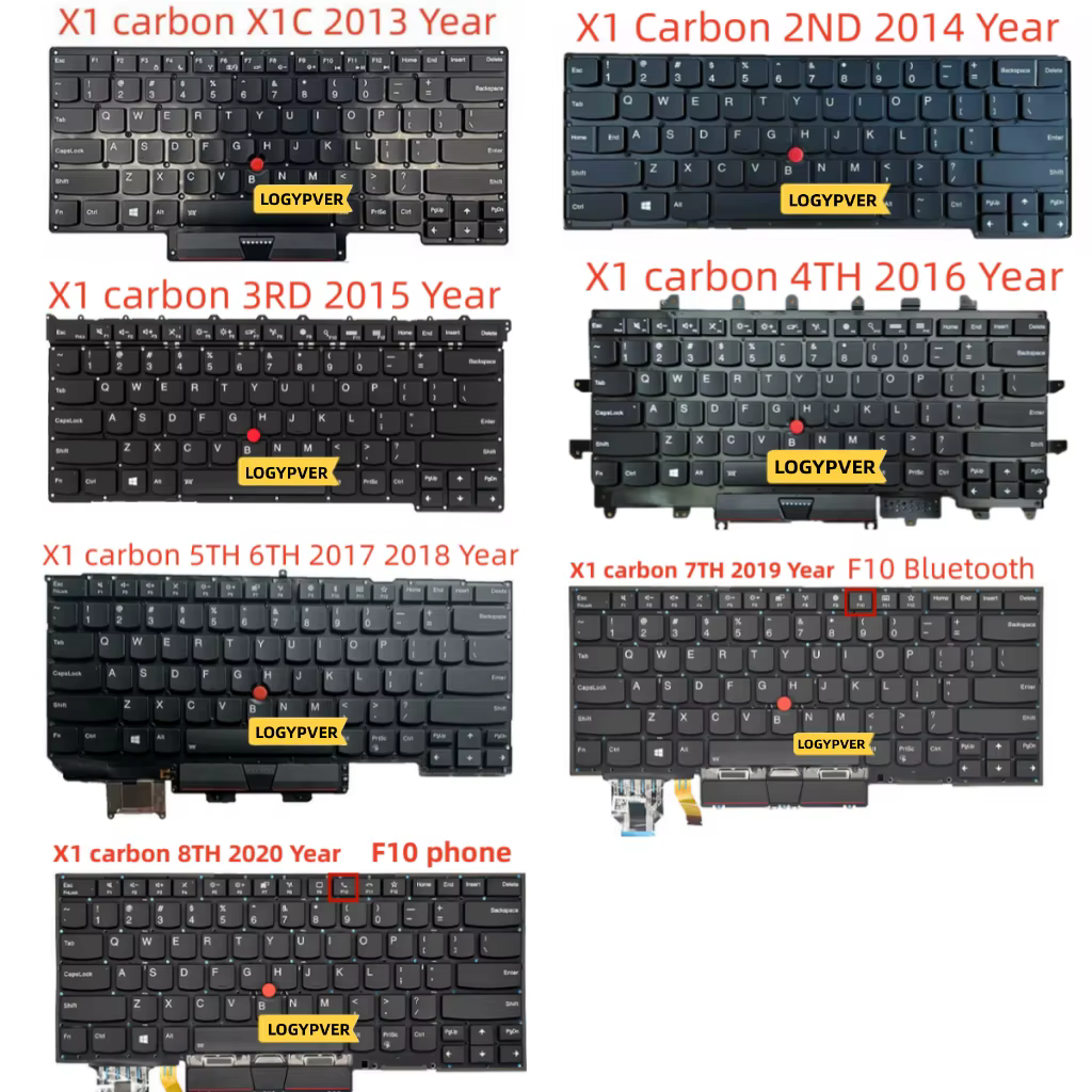 Clavier d'ordinateur portable pour Lenovo Thinkpad X1 Carbon X1C 3RD 2ND 3TH 4TH 5TH 6TH 7TH 8TH 2013 2014 2015 2016 2017 2018 2019 2020 ans