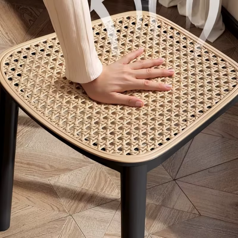Chaises de salle à manger nordiques médiévales en rotin, design Art Déco, chaises de restaurant noires, chaise de bureau individuelle, mobilier Silla Para Escritorio