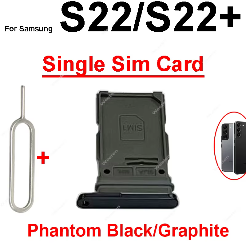 Tiroir double carte SIM pour Samsung S22 S22 Plus S22 Ultra, emplacement pour carte SIM simple ou double, lecteur de carte, pièces détachées