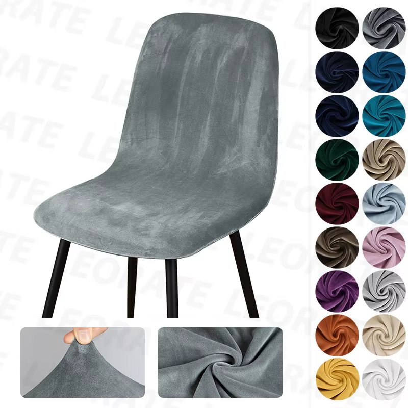 Housse de chaise à dossier court en velours, extensible, pour siège, salle à manger, Bar, bureau, fête, Banquate, 1/2/4/6