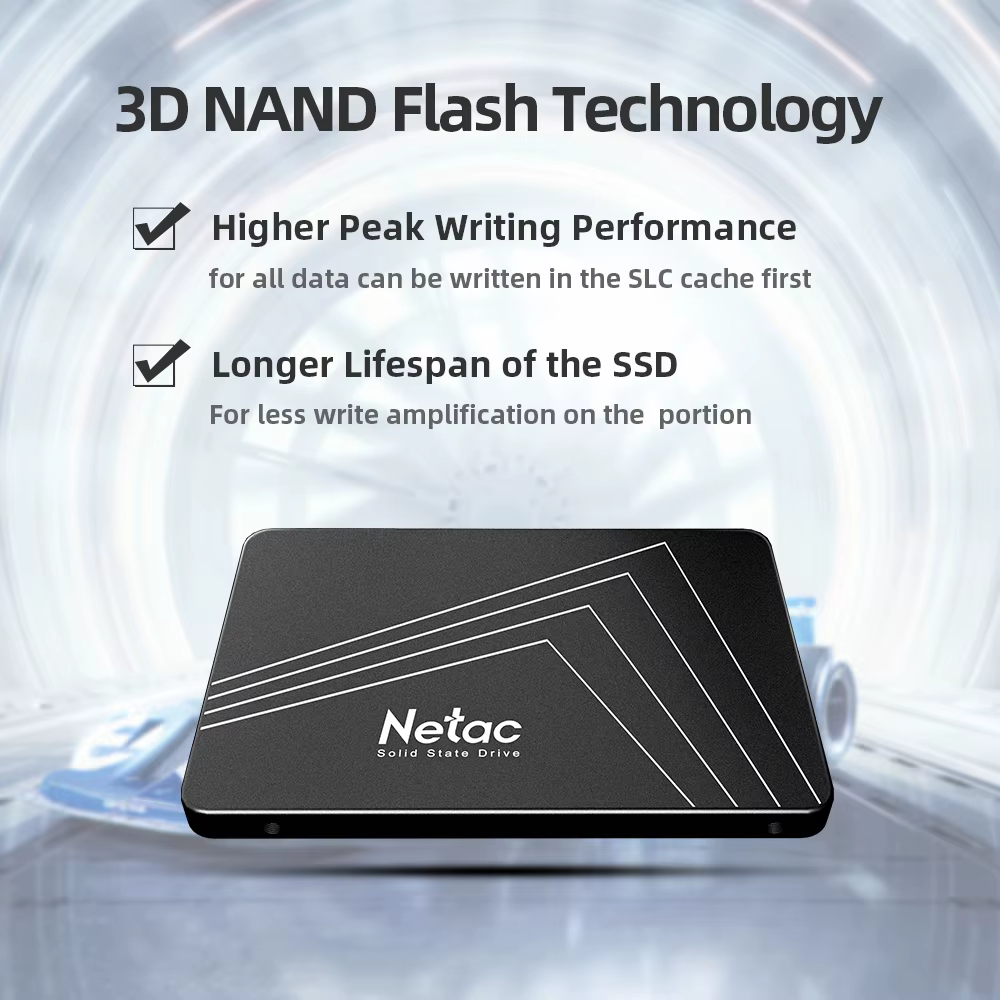 Netac 128gb 256gb 512gb 1tb 2tb SSD SATA3 2.5 pouces disque dur interne SSD pour ordinateur de bureau