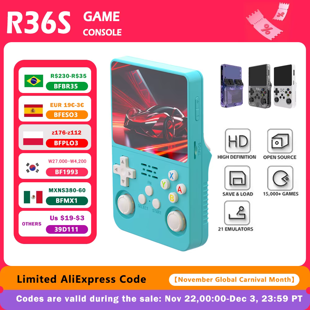 Console de jeu vidéo Portable rétro R36S