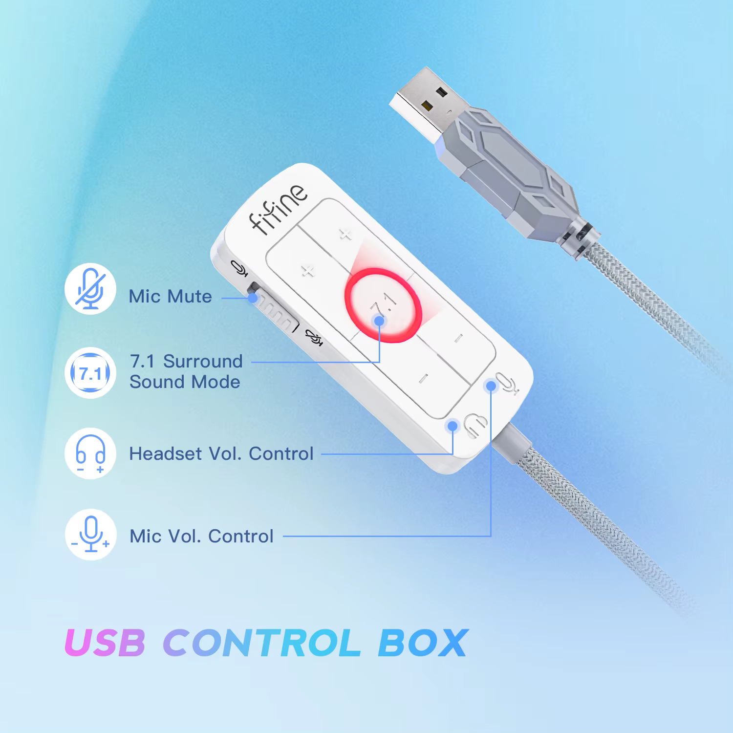 FIFINE – casque de jeu USB avec son Surround 7.1/prise 3.5mm/Microphone