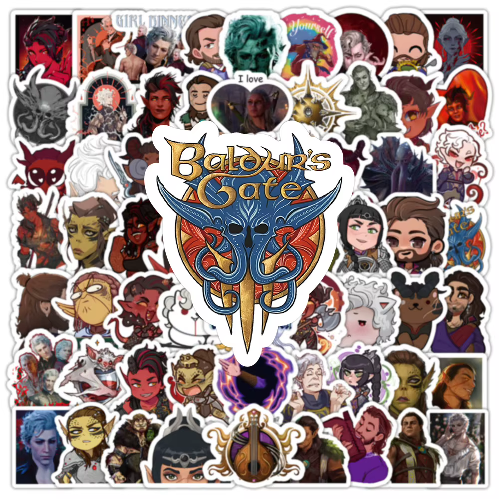 10/50/100 PIÈCES Baldur's Gate 3 BG3 Jeu Graffiti Autocollants Décorer Étui Mobile Guitare Réfrigérateur