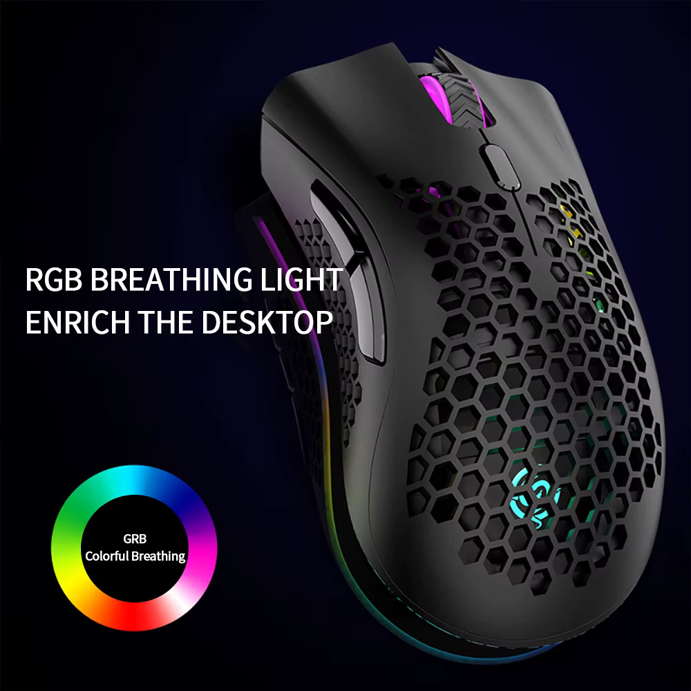 Souris de jeu Rechargeable USB 2.4G sans fil RGB lumière ergonomie