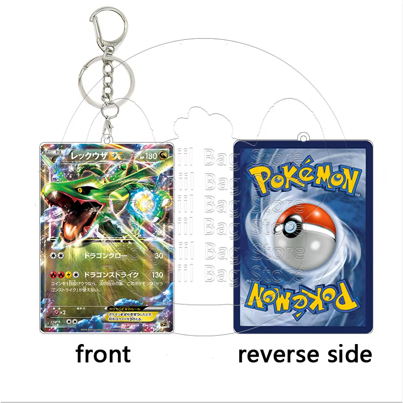 Porte-clés en acrylique Rayquaza, pendentif de sac pour garçon, personnages de dessins animés, accessoires de collection, cadeau d'anniversaire, pour cartes d'étudiant et jeux Pokémon